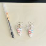 Pastel Heart and Bow Earrings Pink Photo 1