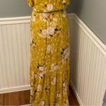 One Clothing Yellow Maxi Sundress with Flutter Sleeves Photo 4