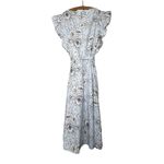 Tommy Hilfiger Light Blue Floral Midi/Maxi Striped Flutter Sleeve Dress Size 16 Photo 1