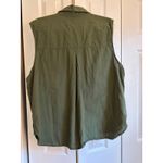Banana Republic  100% Cotton Utility Vest Sleeveless Top Size XL Olive Green Photo 4