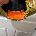 Vera Pelle Mustard‎ Yellow Leather Handbag with Striped Strap and Gold Hardware Green Photo 4