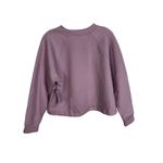 DKNY Sport Pink Ribbed Cropped Crewneck Sweatshirt Drawstring Hem Size S Photo 3