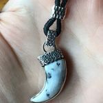 White Buffalo Sterling Silver Leather Necklace Photo 6