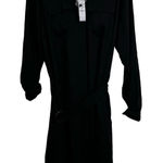 White House | Black Market WHBM Black Soft Utility Long Sleeves Removable Belt Shirtdress Size XL NWT $150 Photo 0