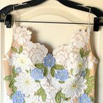 Montsand Lobbster Roses Lace Midi Dress Appliqué Floral White Medium NWT Photo 4