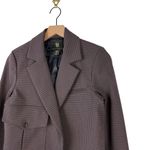 House Of Harlow Plaid Cropped Blazer Brown Sz XS Photo 2