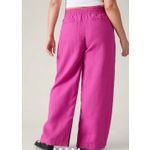 Athleta Retreat pink 100% linen wide leg crop pant size large Photo 1