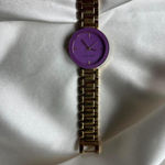 Anne Klein GOLD TONE PURPLE FACE WATCH Photo 4