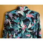 Tommy Bahama  Women's Teal & Black Tropical Print Quarter Zip Top Size Small Photo 6
