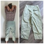 Topshop Pleated High Rise Pants Sage Green US 6 Cropped Photo 5