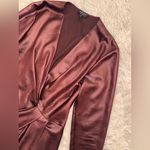 Rag and Bone NEW  Mckenzie Midi Dress Foil Coated Faux Leather burgundy red Sz 4 Photo 7