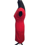 Maeve Anthropologie  Red Sexy Back Cut Out Dress Size 2 Pencil Sheath Photo 2