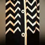 Talbots Oprah Winfrey Collection Black White Chevron Stripe Cardigan Sweater NWT Photo 8
