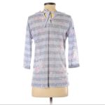 LC Lauren Conrad Striped Floral Sweater Size XS Blue Lightweight 3/4 Sleeves Photo 2