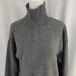 Pink Rose New  Raw Seam Turtleneck Sweater Long Sleeve Knit Pullover Grey Photo 2