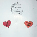 Text Me I Love You Valentines Heart Wooden Hand Painted Boho Earrings Red Photo 0