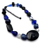 Chico's Chico’s black & blue chunky stone style statement choker necklace office career Photo 0