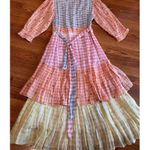 Love Shack Fancy Ollie Tiered Floral Checkered Cotton boho Midi Dress size 2 Photo 12