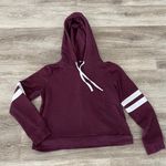 Forever 21 Cropped Pullover Hoodie Sweatshirt Maroon Purple Medium Photo 0