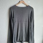 Michael Stars Gray The Original Tee V-neck Babydoll Long Sleeve Top Photo 2