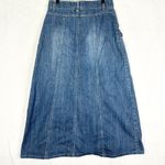 Vintage Y2K Denim Maxi Cargo Skirt Size 10 Stretch Boho Western Utility Modest Blue Photo 1