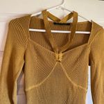 French Connection Joanna Mari long sleeve midi sweater dress extra small harvest mustard yellow Photo 8