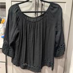 Elegant Black Women's Off the Shoulder Crochet Detail L Size L Photo 2