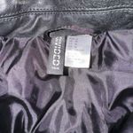 H&M Black Faux Leather Bomber Jacket Photo 2