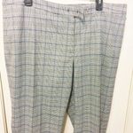 Anne Klein women's 16 geo plaid work / casual stretch trouser pants 37x28 38x28 Photo 2