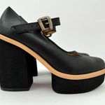 Free People  Black Leather Maggie MJ Mary Jane Platform Women’s 38 NEW Photo 3