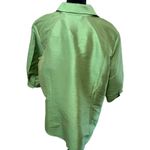 Coldwater Creek  Green Silk Quilted Button Front Jacket 2X Photo 2
