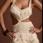 12th Tribe NWT Haven Ivory Fringe Cutout Mini Dress Photo 0