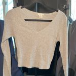 Bozzolo AS SEEN ON TIKTOK - Grey Long Sleeve Crop Top Photo 1