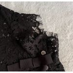 J.Crew  Mockneck Floral Lace Eyelash Hem Bow Accent Top Black Sz 8 Photo 5