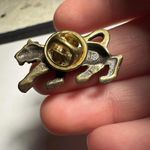 Signed JJ Tiger Wild Cat Lapel Tack Pin Bronze Tone Jonette Jewelry Photo 2