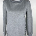 Glamorous  Grey Plush Lace Up Side Sweatshirt Nee With Tags Cozy Fall New Tags Photo 0