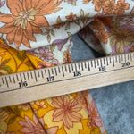 American Eagle  Babydoll Dress M Floral Yellow Orange Pink Boho Hippie Peasant Photo 11