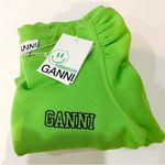 Ganni lime green puff sleeve sweatshirt Photo 3