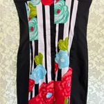 Nanette Lepore Blue red black Floral cocktail Dress pockets sz 2 small euc Photo 7