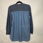 Lands' End Chambray Colorblock Denim Dress Button Front Sz Medium Blue Photo 9