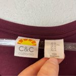 C&C California  Women's Burgundy Casual Tshirt Dress Size XL Photo 2