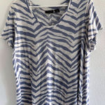 Tahari  Top Womens 2XL White Blue Linen Beach Coastal Resort Travel Lightweight Photo 0