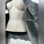 Hallhuber Gray Faux Fur Shearling Vest Short Sleeve Tiered Outerwear Size Med Photo 7