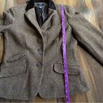 CHAPS  Wool Blend Houndstooth Blazer Elbow Patches 3 Button Single Breasted Photo 5