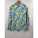 Lilly Pulitzer Hoodie Womens XL Blue Green Print Quarter Zip Popover Style 33261 Photo 6