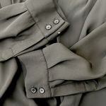 Women’s Black Long Sleeve Collared Swoop Front Blouse Photo 8