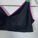 Parade Women Plus Size 3XL Black Pink Green Triangle Bralette Scallop Trim Photo 1