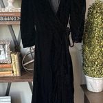 RHODE Lainey Velvet Midi Wrap Dress Black Womens Size XS Photo 3