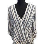 West Kei Stitch fix XL Cross Over Blouse Top V Neck Linen Blend Photo 0