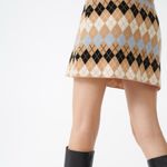 Maje NWT  Argyle Jilina Wool Blend Mini Skirt in Camel Size 38/Small Photo 1